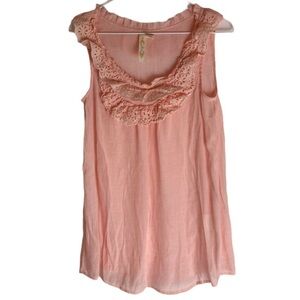 NWOT Adiva Boho Ruffled sleeveless top